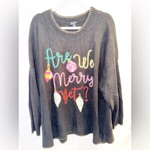 Torrid Black Festive Sweater with Colorful Sequin Accents